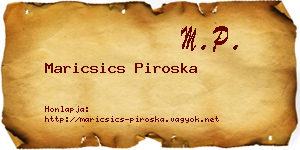 Maricsics Piroska névjegykártya