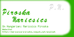 piroska maricsics business card